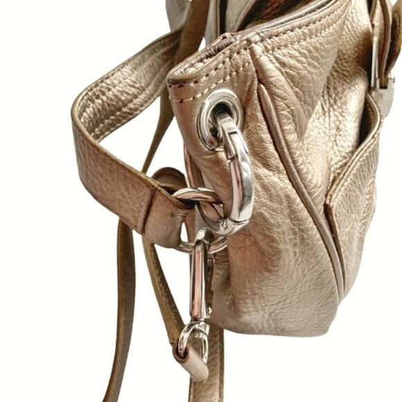 Michael Kors Metallic Gold Shoulder Bag | Y2K Convertible Crossbody Satchel EUC - Picture 6 of 16